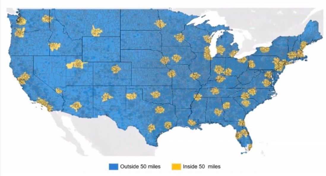 Areas in the United States that will be impacted by the Postal Service’s Regional Transportation Optimization (RTO) plan